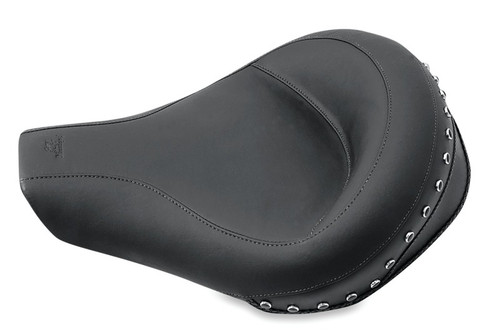 Mustang 94-96 Harley Road King Standard Touring Solo Seat w/Blk Pearl Studs - Black - 75566 Photo - Primary