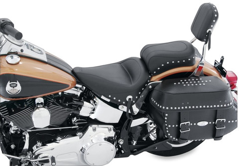 Mustang 00-15 Harley Softail Standard Rear Tire Wide Touring Pass Seat w/Studs - Black - 76175 Photo - Primary