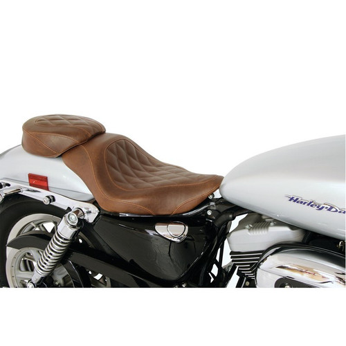 Mustang 04-21 Harley Sportster Wide Tripper Solo Seat Diamond Stitch- Distressed Brown - 76730 User 1
