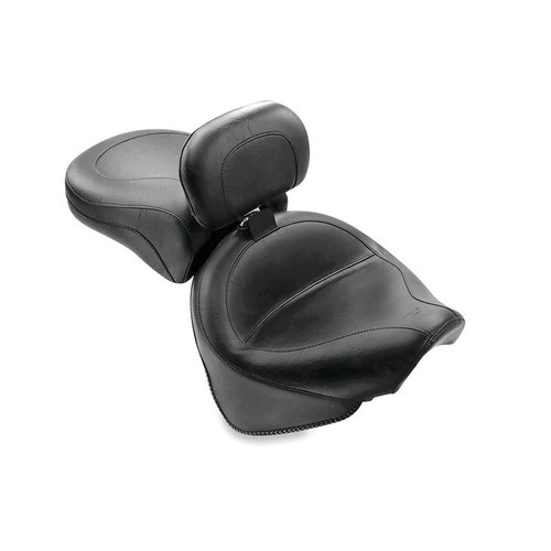 Mustang 99-11 Yamaha V-Star 1100 Custom Wide Touring 2PC Seat w/Driver Backrest - Black - 79221 User 1