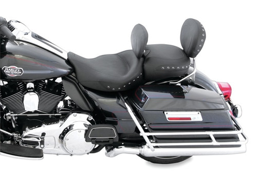 Mustang 08-21 Harley Electra Glide Std,Rd Glide,Rd King,Str Glide Touring Solo Seat Blk Studs-Black - 79448 Photo - Primary