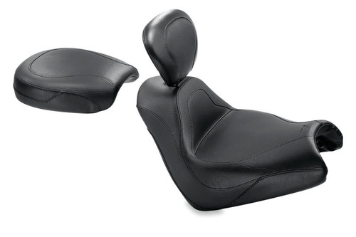 Mustang 05-08 Honda VTX1800F Sport Touring Solo Seat w/Driver Backrest - Black - 79464 Photo - Primary