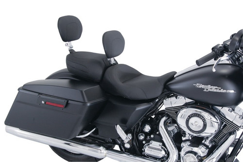 Mustang 08-21 Harley FL Touring Recessed Pass Seat with Backrest - Black - 79676 Photo - Primary