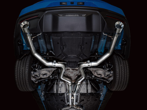 AWE 2024 Ford Mustang GT Fastback S650 RWD Track Edition Catback Exhaust w/ Dual Chrome Silver Tips - 3020-32650 Photo - Mounted