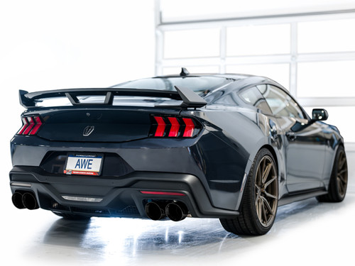 AWE 2024 Ford Mustang Dark Horse S650 RWD Track Edition Catback Exhaust w/ Quad Diamond Black Tips - 3020-43375 Photo - Mounted