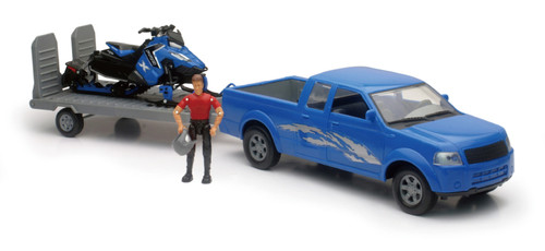 New Ray Toys Pickup with Polaris Switchback Snomobile and Figurine Set/ Scale - 1:18 - SS-37406A User 1