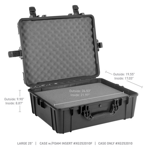 Go Rhino XVenture Gear Hard Case w/Foam - Large 25in. / Lockable / IP67 - Tex. Black - XG252010F Photo - Close Up