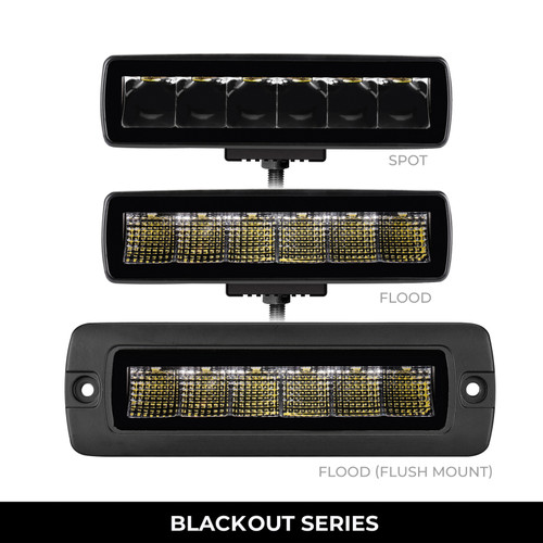 Go Rhino Xplor Blackout Series Sixline LED Spot Light Kit (Surface/Threaded Stud Mount) - Blk (Pair) - 750300621SBS Photo - Close Up