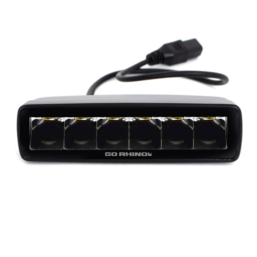 Go Rhino Xplor Blackout Series Sixline LED Spot Light Kit (Surface/Threaded Stud Mount) - Blk (Pair) - 750300621SBS Photo - Close Up