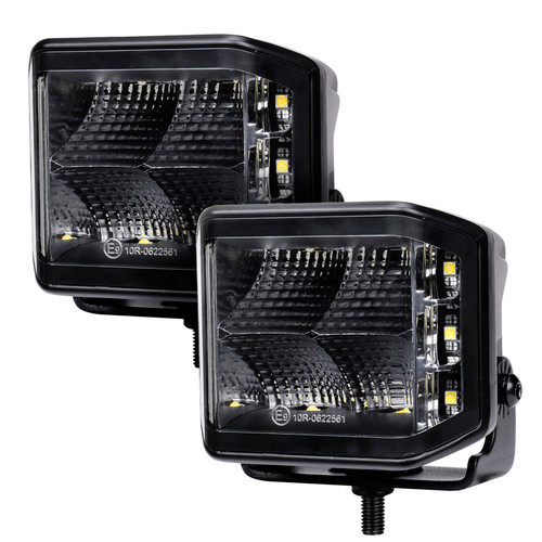 Go Rhino Xplor Blackout Series Cube LED Sideline Flood Light Kit (Surface Mount) 4x3 - Blk (Pair) - 750700321FCS Photo - Primary