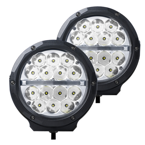 Go Rhino Xplor Bright Series Round LED Driving Light Kit w/DRL (Surface Mount) 6in - Blk (2 pc) - 750700623DRS Photo - Primary