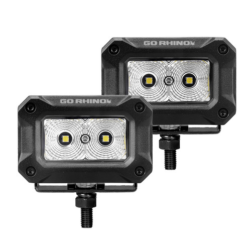 Go Rhino Xplor Bright Series Rectangle LED Flood Light Kit (Surface/Thread Std Mnt) 3x2 - Blk (Pair) - 751003023FBS Photo - Primary