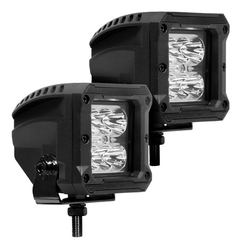 Go Rhino Xplor Bright Series Cube LED Spot Light Kit (Surface/Threaded Stud Mount) 3x3 - Blk (Pair) - 751803023SCS Photo - Unmounted