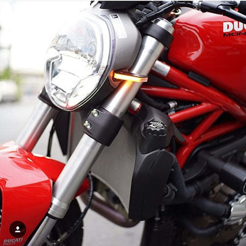 New Rage Cycles 14-16 Ducati Monster 1200 Front Turn Signals w/Load EQ - 1200-FS Photo - Primary