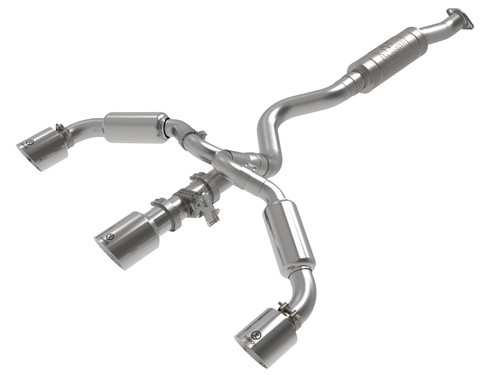 aFe 23-24 Toyota GR Corolla L3 1.6L (t) Gemini XV 3in to 2-1/2in Cat Back Exhaust w/ Polished Tips - 49-36070-P Photo - Primary