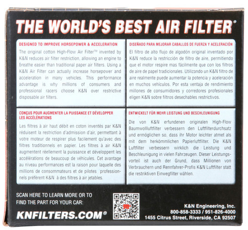 K&N Filter Universal Rubber Filter Oval Tapered 4in Base O/S L x 3.5in Top O/S L x 2.75in H - RU-1820 Photo - in package