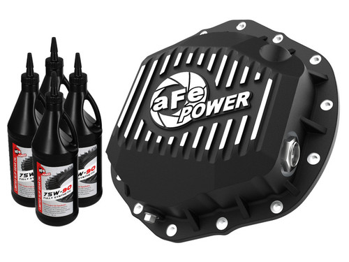 aFe 19-23 Dodge Ram 2500/3500 Pro Series Rear Differential Cover - Black w/ Machined Fins - 46-71151B Photo - Primary