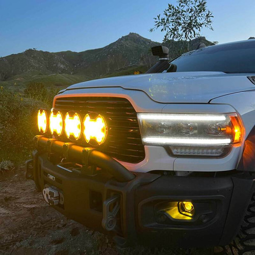 KC HiLiTES SlimLite 8in. LED Light Shield SAE Driving (Shield Only) - Selective Yellow - 5210 Photo - lifestyle view
