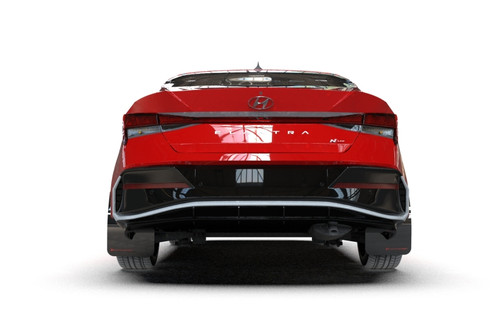 Rally Armor 2024+ Hyundai Elantra N Line Black Mud Flap w/ White Logo - MF120-UR-BLK-WH User 2