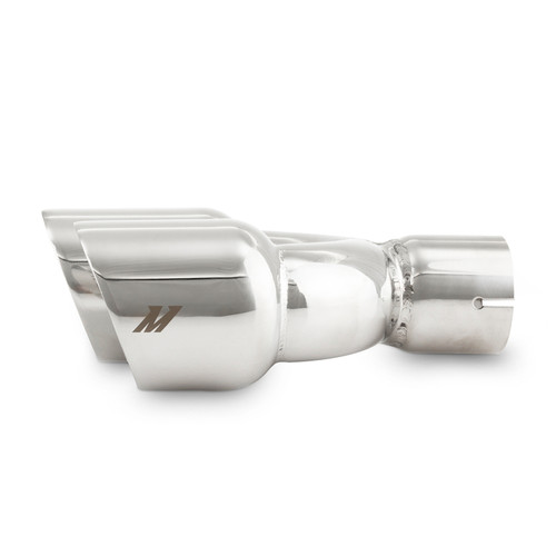 Mishimoto Dual Offset Tips 2.5in Inlet 3in Outlet Slash Cut - Polished - MMEXH-TIP-FSTP User 1