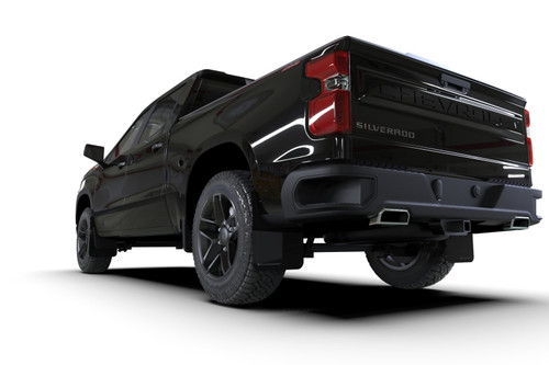 Rally Armor 19-24 Gen 4 Chevy Silverado 1500 Black UR Mud Flap Metallic Black Logo - MF121-UR-BLK-MBK User 1