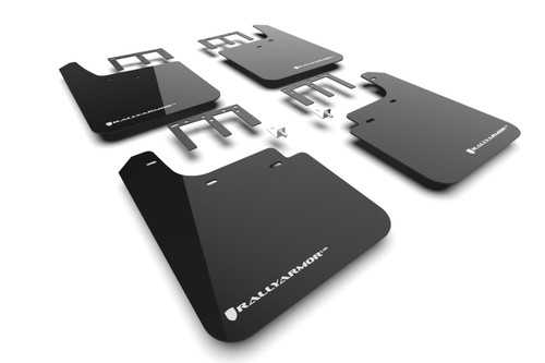 Rally Armor 19-24 Gen 4 Chevy Silverado 1500 Black UR Mud Flap White Logo - MF121-UR-BLK-WH User 1