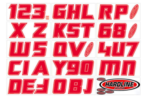 Hardline Boat Lettering Registration Installation Kit 3 in. - 900 Red - RED900 Photo - Primary