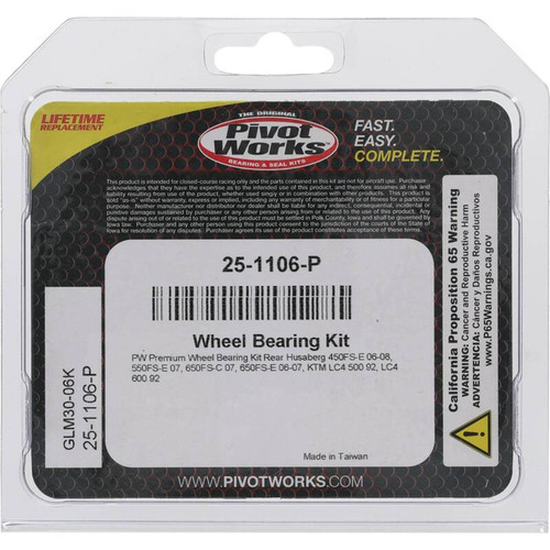 Pivot Works Husaberg, KTM Wheel Bearing Kit Premium Bearings - 25-1106-P Photo - Primary