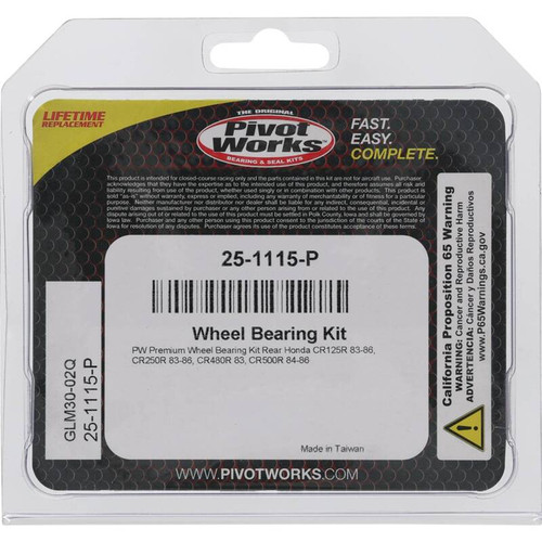 Pivot Works Honda Wheel Bearing Kit Premium Bearings - 25-1115-P Photo - Primary