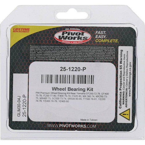 Pivot Works Yamaha Wheel Bearing Kit Premium Bearings - 25-1220-P Photo - Primary