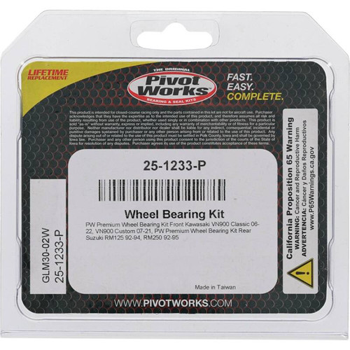 Pivot Works Kawasaki, Suzuki Wheel Bearing Kit Premium Bearings - 25-1233-P Photo - Primary