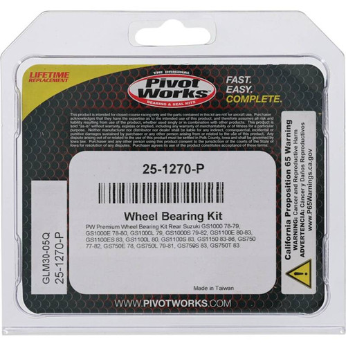 Pivot Works Suzuki Wheel Bearing Kit Premium Bearings - 25-1270-P Photo - Primary