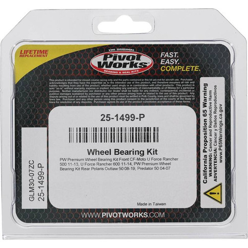 Pivot Works CF-Moto, Ducati, Polaris Wheel Bearing Kit Premium Bearings - 25-1499-P Photo - Primary