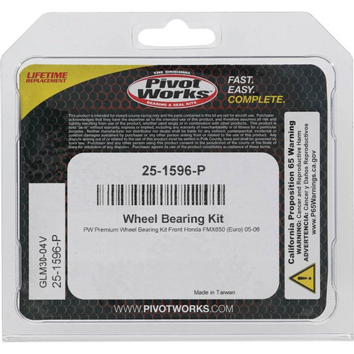 Pivot Works Honda Wheel Bearing Kit Premium Bearings - 25-1596-P Photo - Primary