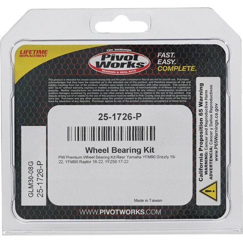 Pivot Works Yamaha Wheel Bearing Kit Premium Bearings - 25-1726-P Photo - Primary