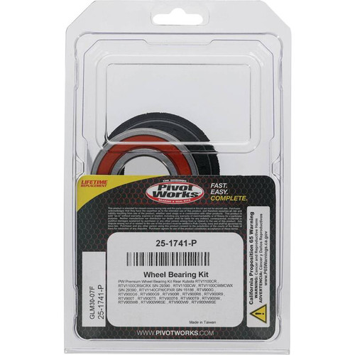 Pivot Works Kubota Wheel Bearing Kit Premium Bearings - 25-1741-P Photo - Primary