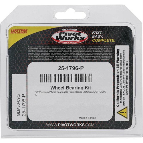 Pivot Works Honda Wheel Bearing Kit Premium Bearings - 25-1796-P Photo - Primary