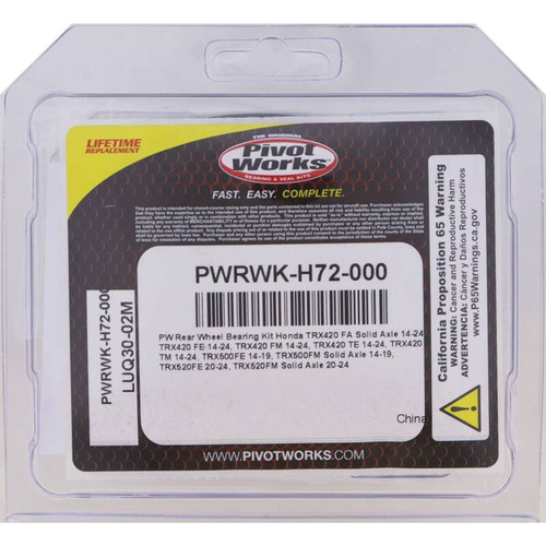 Pivot Works 14-23 Honda TRX420 FA Solid Axle PW Rear Wheel Bearing Kit - PWRWK-H72-000 Photo - Primary