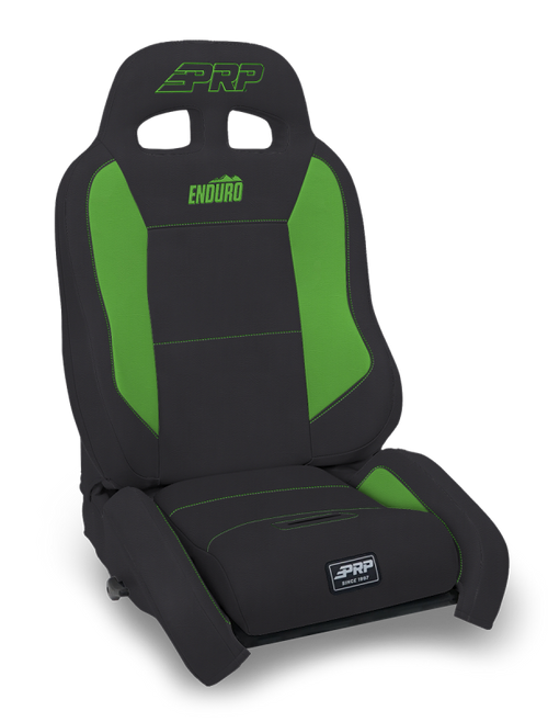 PRP EnduroCrawl Reclining Suspension Seat - Black/Green Vinyl - Driver - A9001044-201-W Photo - Primary