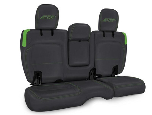 PRP Jeep Wrangler JL Rear Bench CoversU - 4 door with Armrest - Black/Green - B044-06 Photo - Primary