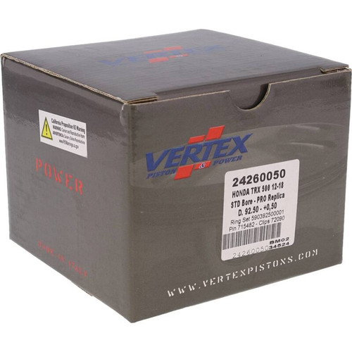 Vertex Piston 15-23 Honda Pioneer 500 500cc +0.50mm Oversized Forged Replica Piston Kit - 24260050 Photo - Primary