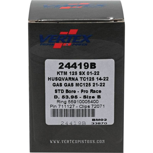 Vertex Piston 01-16 KTM 125 EXC 125cc Forged Pro Race Piston Kit - 24419B Photo - Primary