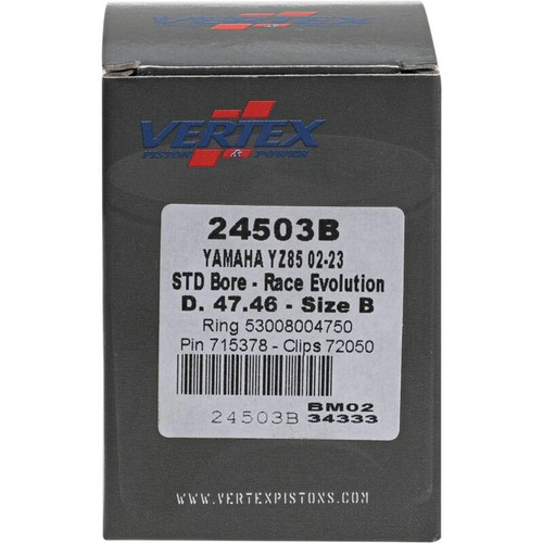 Vertex Piston 02-24 Yamaha YZ 85 85cc Cast Race Evolution Piston Kit - 24503B Photo - Primary
