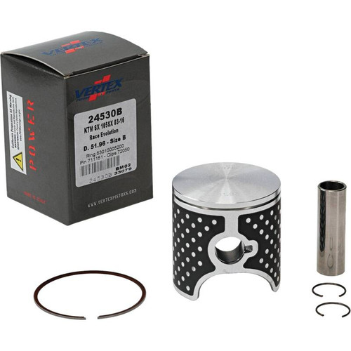 Vertex Piston 04-11 KTM 105 SX 105cc Cast Race Evolution Stroker Piston Kit 112cc 15mm - 24530B Photo - Primary