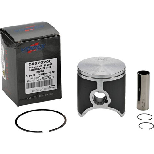 Vertex Piston 2023 Fantic Motor XE 125 125cc +2.00mm Oversized Cast Replica Piston Kit - 24570200 Photo - Primary