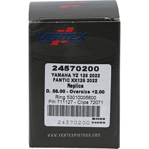 Vertex Piston 2023 Fantic Motor XE 125 125cc +2.00mm Oversized Cast Replica Piston Kit - 24570200 Photo - Primary