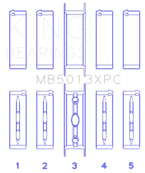 King GM Vortec / LS-Series Gen III / IV (Size .020) Crankshaft Main Bearing Set (Set of 10) - MB5013XPC020 Photo - Primary