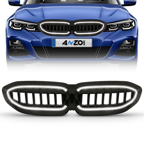 Anzo 19-22 BMW 3 Series Black Housing Full LED Front Grille w/ Initiation & Running Light - 901027 Photo - Primary
