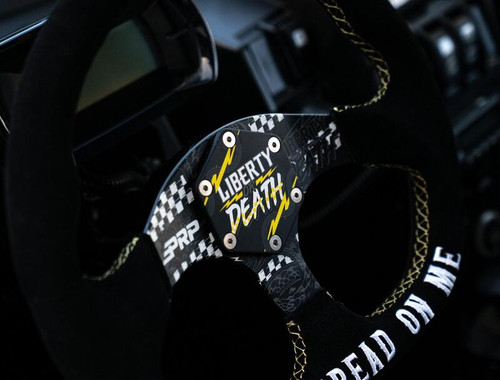 PRP Steering Wheel Center Cap Liberty or Death - G100-TR3 Photo - Close Up