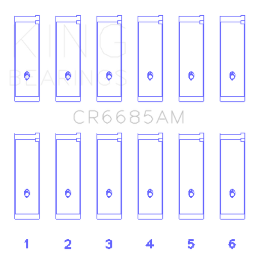 King Engine Bearings Isuzu 6Vd1 (Size +0.25mm) Connecting Rod Bearing Set - CR6685AM0.25 Photo - Primary